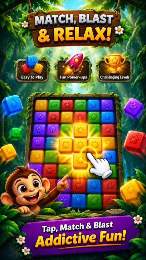Match, blast and relax: the Wild Block Blast board